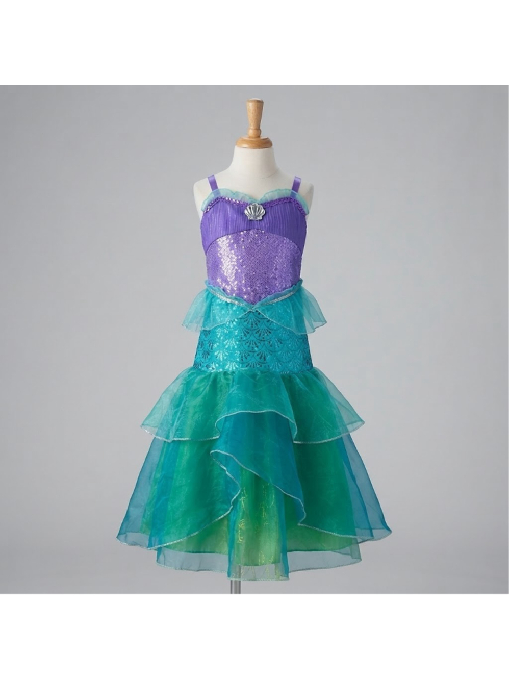 Authentic Disney Store The Little Mermaid Ariel Costume Dress Girls Size 5/6 EUC